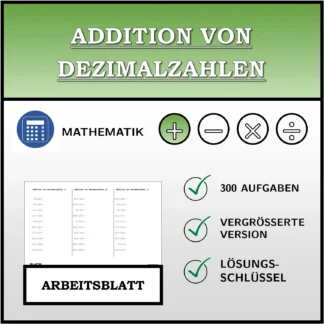 Arbeitsblatt: Addition von Dezimalzahlen