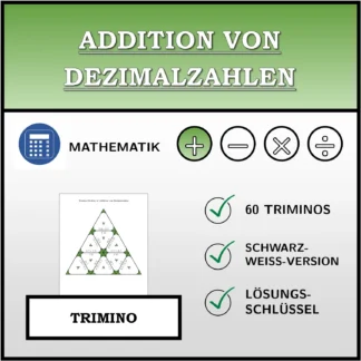 Trimino: Addition von Dezimalzahlen