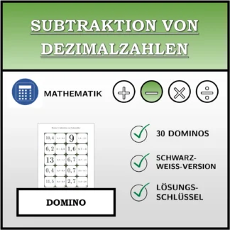 Domino: Subtraktion von Dezimalzahlen