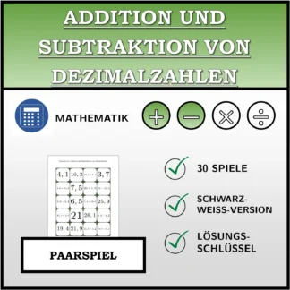 Paarspiel: Addition und Subtraktion von Dezimalzahlen