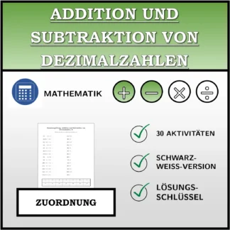 Zuordnungsübung: Addition und Subtraktion von Dezimalzahlen