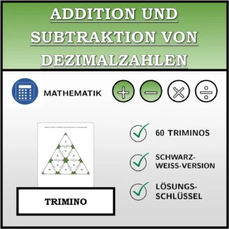Trimino: Addition und Subtraktion von Dezimalzahlen