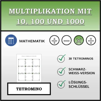 Tetromino: Multiplikation mit 10, 100 und 1000