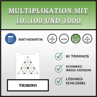 Trimino: Multiplikation mit 10, 100 und 1000