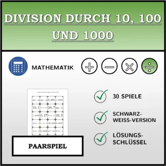 Paarspiel: Division durch 10, 100 und 1000