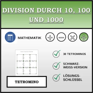 Tetromino: Division durch 10, 100 und 1000