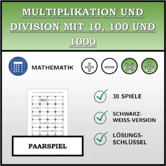 Paarspiel: Multiplikation und Division mit 10, 100 und 1000