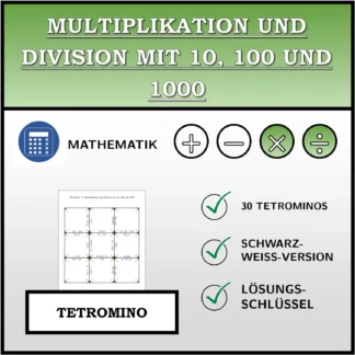 Tetromino: Multiplikation und Division mit 10, 100 und 1000