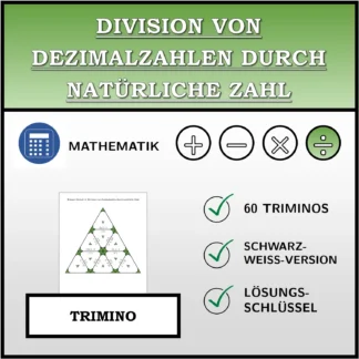 Trimino: Division von Dezimalzahlen durch natürliche Zahl