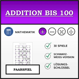 Paarspiel: Addition bis 100