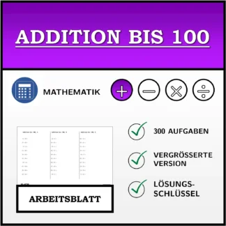 Arbeitsblatt: Addition bis 100