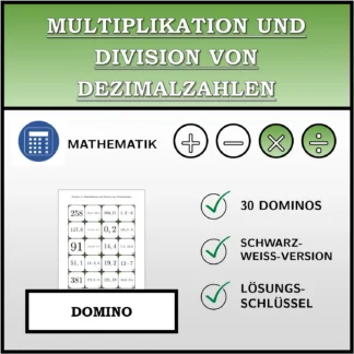 Domino: Multiplikation und Division von Dezimalzahlen