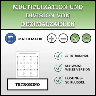 Tetromino: Multiplikation und Division von Dezimalzahlen