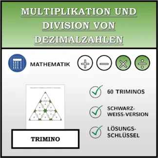 Trimino: Multiplikation und Division von Dezimalzahlen
