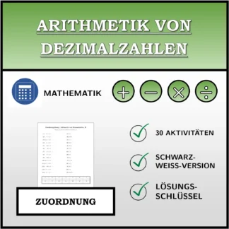 Zuordnungsübung: Arithmetik von Dezimalzahlen