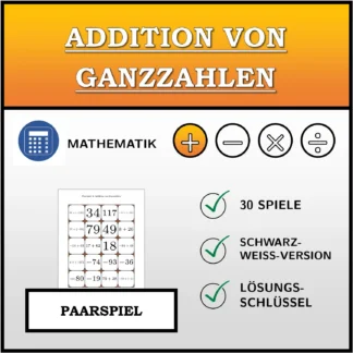 Paarspiel: Addition von Ganzzahlen