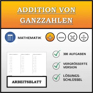 Arbeitsblatt: Addition von Ganzzahlen