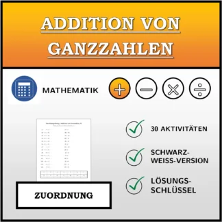 Zuordnungsübung: Addition von Ganzzahlen