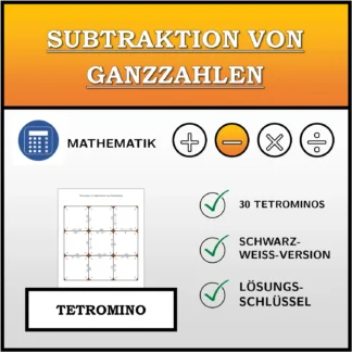 Tetromino: Subtraktion von Ganzzahlen