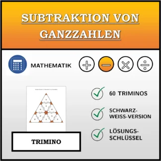 Trimino: Subtraktion von Ganzzahlen