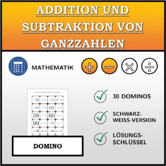 Domino: Addition und Subtraktion von Ganzzahlen