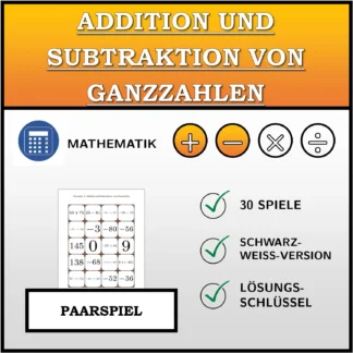 Paarspiel: Addition und Subtraktion von Ganzzahlen