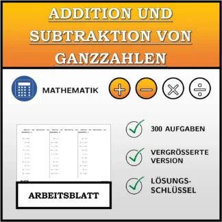 Arbeitsblatt: Addition und Subtraktion von Ganzzahlen