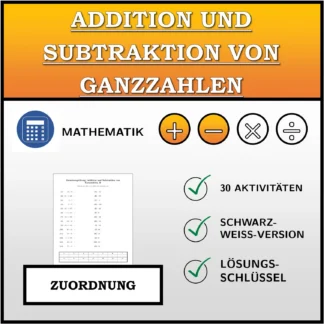 Zuordnungsübung: Addition und Subtraktion von Ganzzahlen