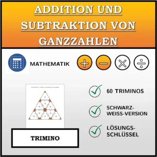 Trimino: Addition und Subtraktion von Ganzzahlen