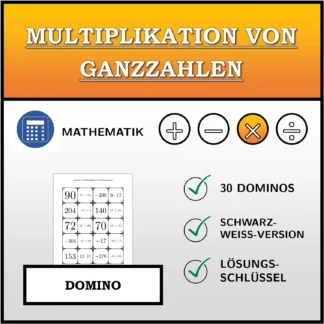 Domino: Multiplikation von Ganzzahlen