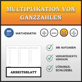 Arbeitsblatt: Multiplikation von Ganzzahlen