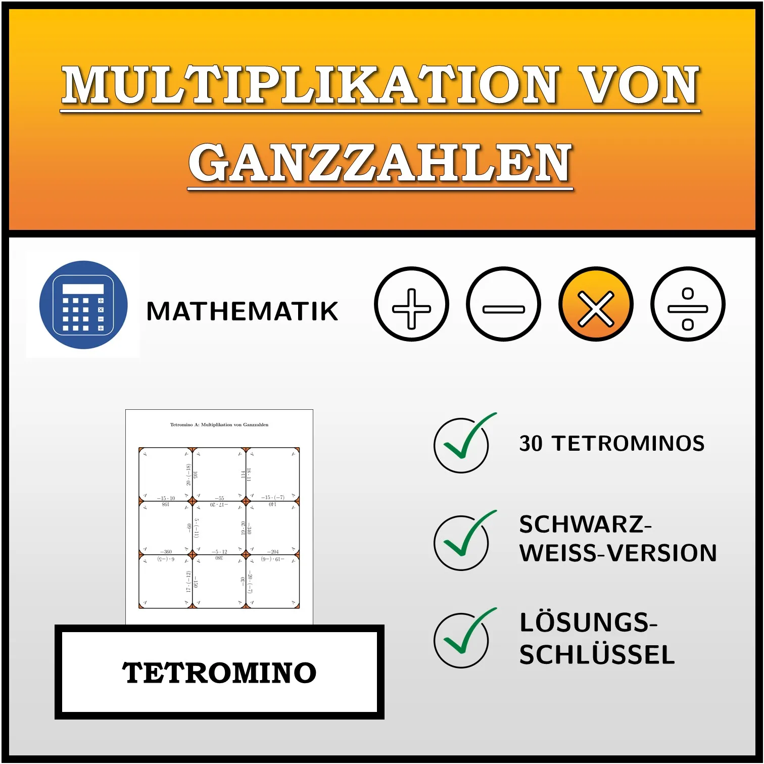 Tetromino: Multiplikation von Ganzzahlen