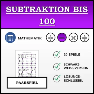 Paarspiel: Subtraktion bis 100