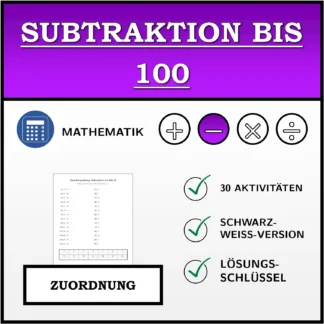 Zuordnungsübung: Subtraktion bis 100
