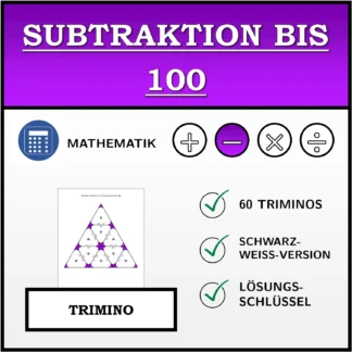 Trimino: Subtraktion bis 100