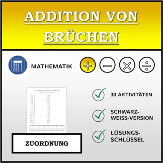 Zuordnungsübung: Addition von Brüchen