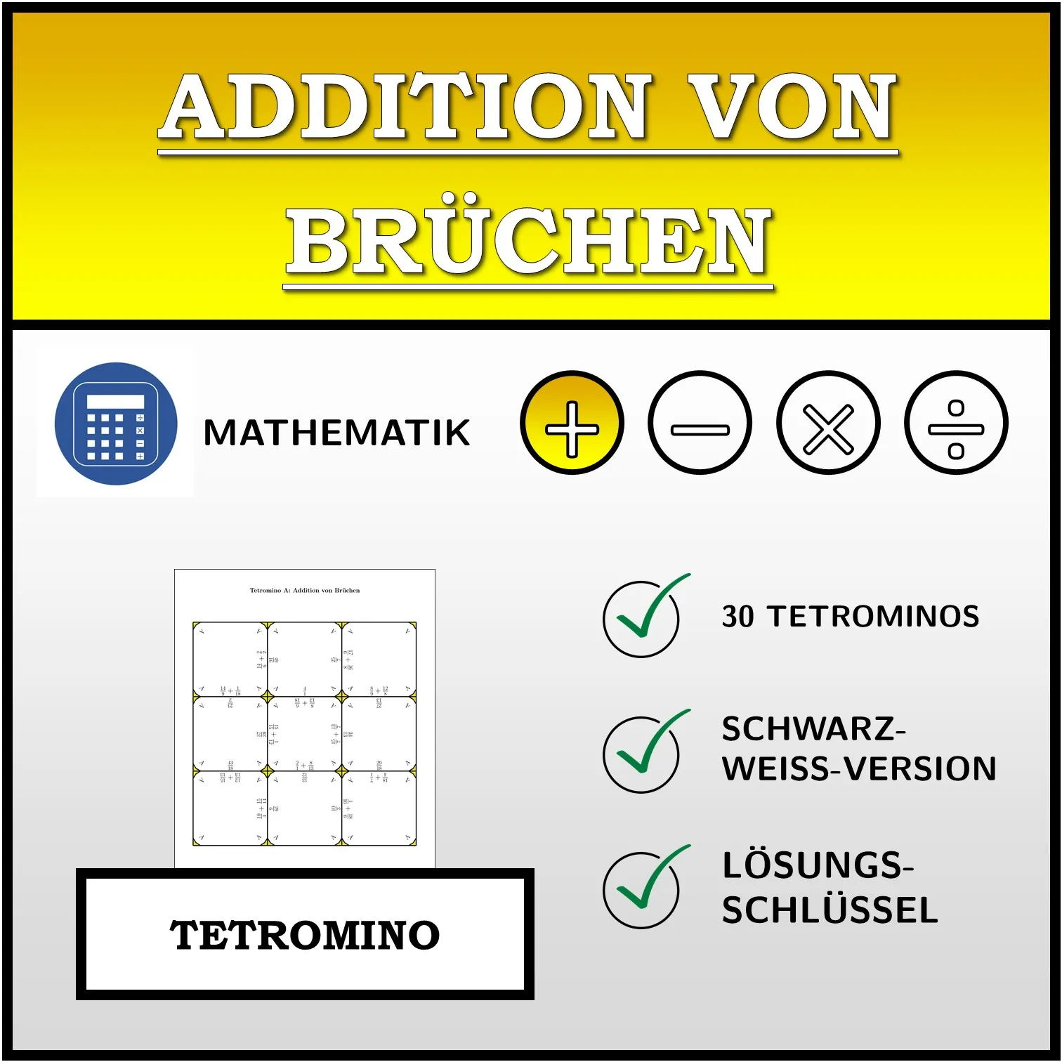 Tetromino: Addition von Brüchen