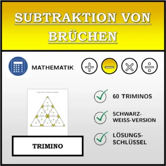 Trimino: Subtraktion von Brüchen