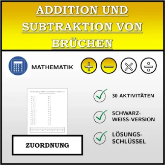 Zuordnungsübung: Addition und Subtraktion von Brüchen