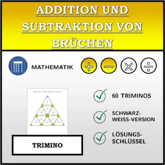 Trimino: Addition und Subtraktion von Brüchen