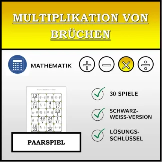 Paarspiel: Multiplikation von Brüchen