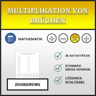 Zuordnungsübung: Multiplikation von Brüchen