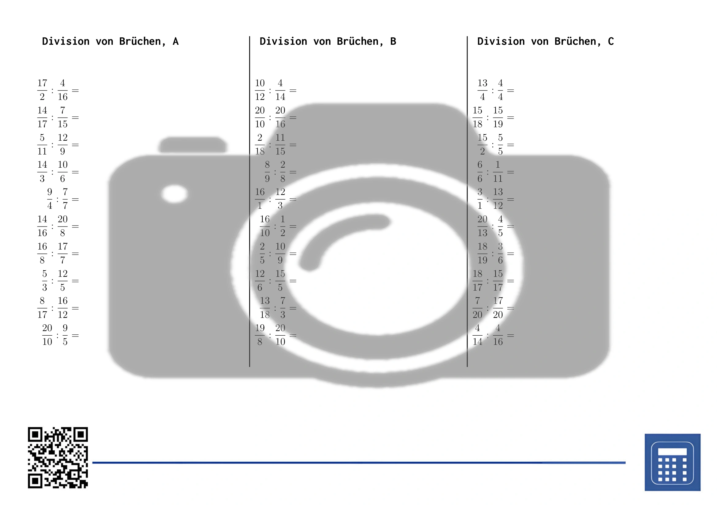 Arbeitsblatt: Division von Brüchen – Bild 2