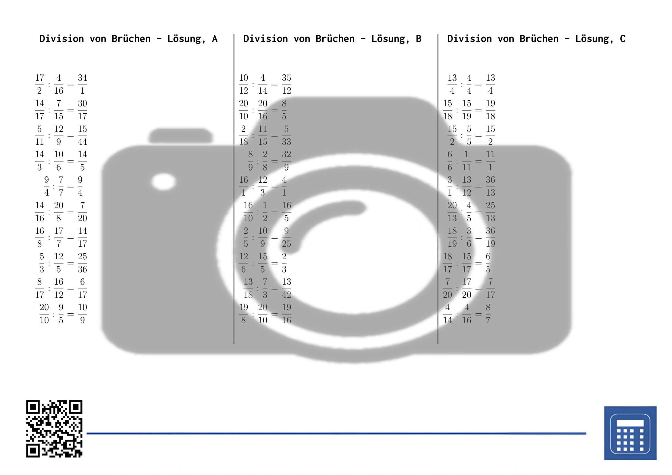 Arbeitsblatt: Division von Brüchen – Bild 4