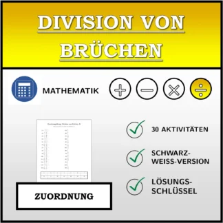 Zuordnungsübung: Division von Brüchen