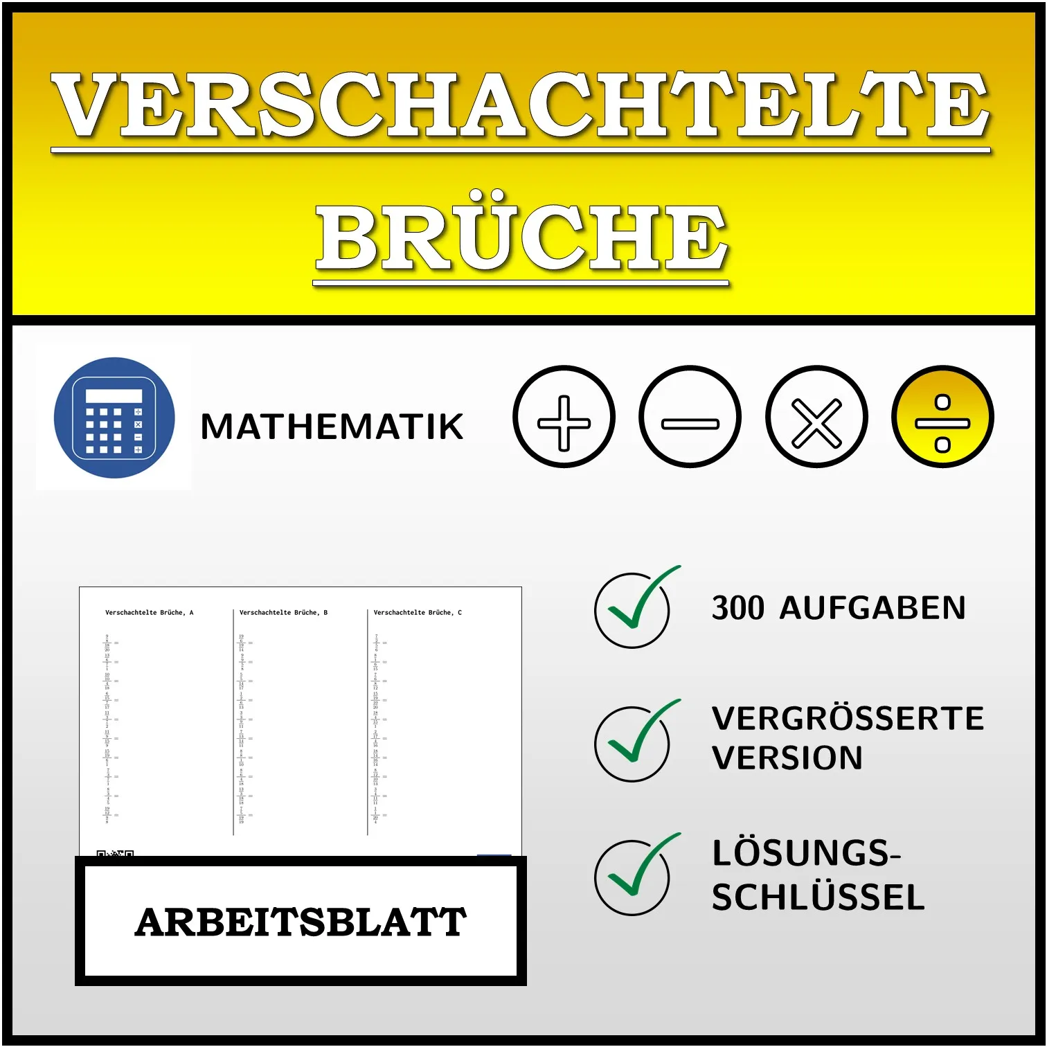 Arbeitsblatt: Verschachtelte Brüche