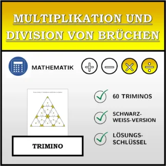 Trimino: Multiplikation und Division von Brüchen
