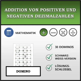 Domino: Addition von positiven und negativen Dezimalzahlen