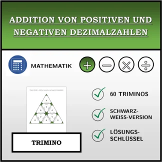 Trimino: Addition von positiven und negativen Dezimalzahlen