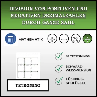 Tetromino: Division von positiven und negativen Dezimalzahlen durch ganze Zahl